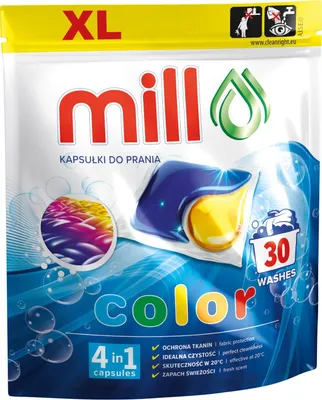 Zdjęcie produktu dla Mill Professional Color - Kapsułki do prania tkanin kolorowych 30 sztuk