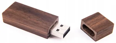 Image de MemoRabbit Clé USB Bois Sombre Étroit Naturelle 1 Go