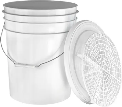 Produktbild von Benbow Set 3-tlg, Auto Wascheimer 20 Liter + Eimerdeckel + Schmutzsieb Weiß , Autoaufbereitung, Waschanlage, Autozubehör, Autos