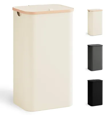 Produktbild von Wäschesammler mit Deckel – Klappbar – 100 Liter – 41 x 33 x 70 cm – Beige