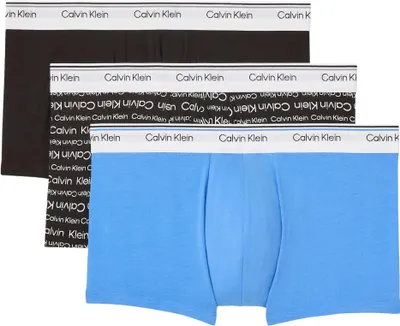Productafbeelding van Calvin Klein heren boxershorts, 3-pack, model "Balance", lage taille, meerkleurig (blauw)