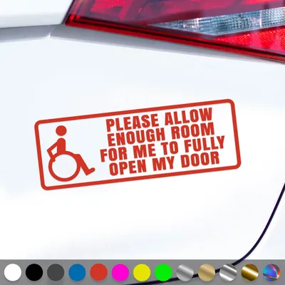 Produktbild von PantherPixel Rollstuhl Aufkleber Rollstuhlfahrer Behindert Rampe Sticker Auto Geschenkidee Farbe Rot