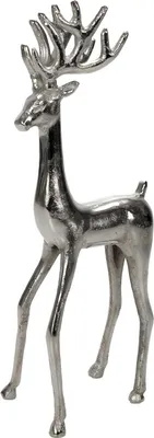 Produktbild von Großer Metall Hirsch (HxBxT) ca. 42 x 10,7 x 15,5 cm, Dekofigur für herbstliches und weihnachtliches Ambiente