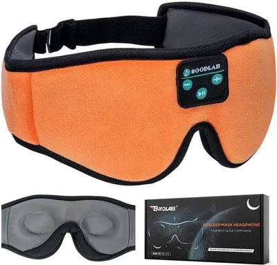 Immagine prodotto di Maschera per dormire Bluetooth con altoparlanti stereo HD ultrasottili, lavabile, regolabile, ideale per chi dorme sul fianco, viaggi, yoga e meditazione