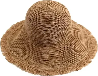 Immagine prodotto di Camerazar Elegante cappello di paglia Boho da donna per la spiaggia - Colore beige, taglia M