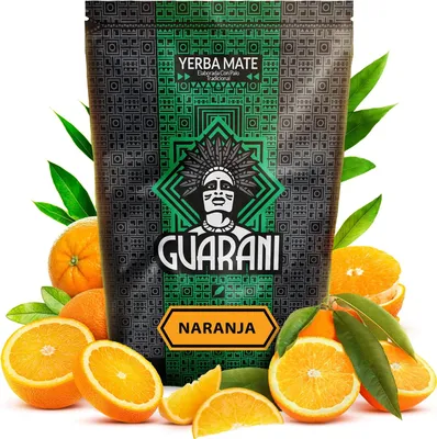 Produktbild von Guarani - Mate Tee Naranja 500g - Traditionell Rauchig - Bitter - Orange, Ringelblume - Viel Staub - Intensive Yerba Mate - Paraguay