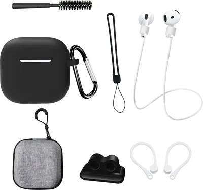 Produktbild von INF Achtteiliges AirPods 4. Generation Set in Schwarz