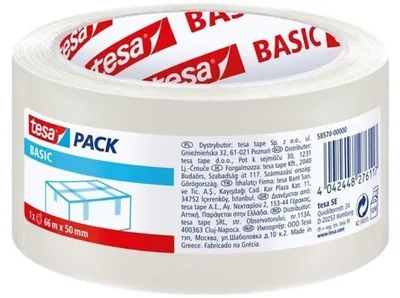 Zdjęcie produktu dla Páska lepicí Tesa Basic 58570, 50 mmx66 m, PP, akryl, čirá