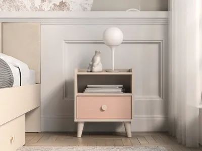 Obrázok produktu pre Nočný stolík OLIVIA - béžový / ružový