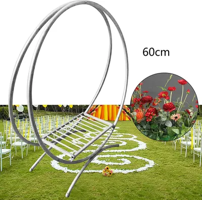 Produktbild von Blumenständer Schmiedeeisen Hochzeitsfeier Hochzeitsbogen Kuchenständer Ballonbogen Hochzeit Blumen Bogenrahmen Party Halterung (60cm,Silver)