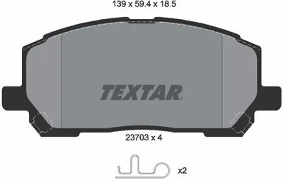 Produktbild von TEXTAR Bremsbeläge Satz Vorne für LEXUS RX (MCU15) 2370301