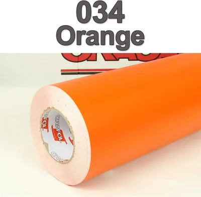 Produktbild von (6,95€/m²) Oracal® Möbelfolie 034 Orange Matt 31,5 cm Breite Laufmeterware selbstklebende Folie Plotterfolie Klebe Folie Oracal 631 matte Küchenfolie
