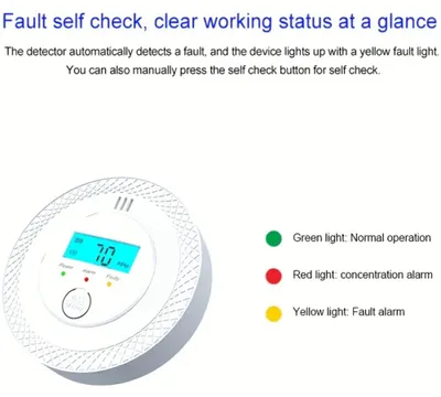 Immagine prodotto di Rilevatore di monossido di carbonio - CO6 - Allarme gas CO - Display digitale - Alimentazione a batteria - Installazione semplice - Adatto per casa, cucina e camera da letto - Confezione da 1 pezzo