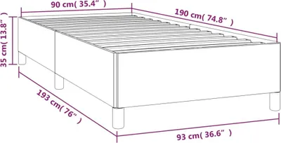 Zdjęcie produktu dla VidaXL 347130, Kremowy, 93 cm, 193 cm, 35 cm, 900 x 1900 mm, 1 szt.