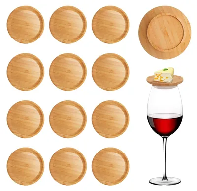 Immagine prodotto di Set di 12 decorazioni in legno per bicchieri da vino