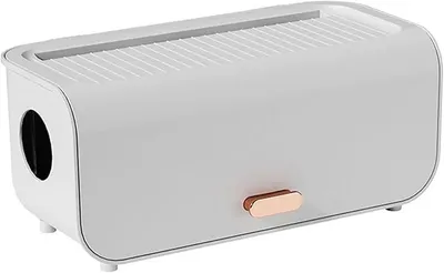 Produktbild von PolkaHome® Kabelmanagement-Box, Kabelbox Organizer für Steckdosenleisten, Kabelaufbewahrung mit Deckel, Kunststoff, 30,7 x 13,5 x 13,8