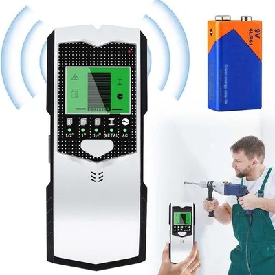 Zdjęcie produktu dla Wielofunkcyjny detektor 5 w 1 do wykrywania metalu, drewna i przewodów elektrycznych z wyświetlaczem LCD