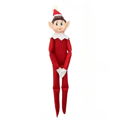 Produktbild von Interaktive Weihnachtsdekoration Elfenpuppe 40 cm aus kinderfreundlichem Stoff, Versteckspiel mit Weihnachts-Elf, rot - Rebellische REDELF