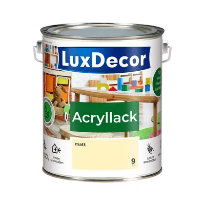Produktbild von Acryllack 2,2L Matt (09) Elfenbein Holzlack Spielzeuge Metall Möbel