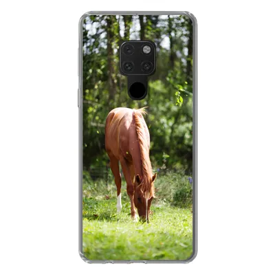 Produktbild von MuchoWow® Handyhülle Schutzhülle Hülle für Huawei P40 Lite Pferd - Blumen - Licht Silikon Softcase Handy Hülle - Handy