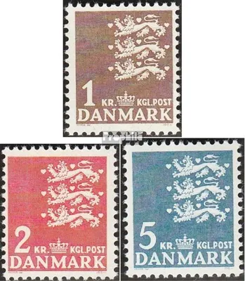 Produktbild von Briefmarken Dänemark 1946 Mi 289x-291x (kompl.Ausg.) normales Papier postfrisch Reichswappen