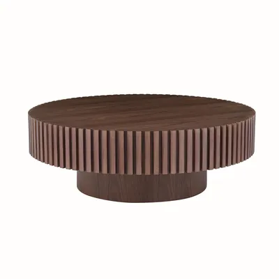 Produktbild von williamspace Runder Kaffetisch aus Wassernussbaum mit massivem Rand in 3 Farben, braun