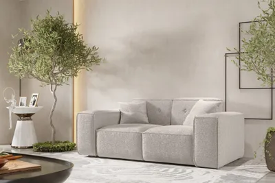 Produktbild von Sofa Designersofa CESINA 2-Sitzer in Stoff Ascot Bukla Creme