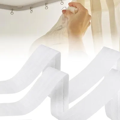 Produktbild von Gardinenband zum Aufnähen - 2 Rollen à 30m x 2,5cm - Kräuselband für Vorhänge - Weiß