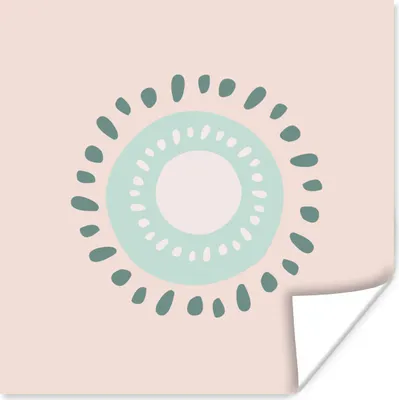 Produktbild von MuchoWow® Poster Sommer - Kiwi - Rosa 100x100 cm - Babyzimmer