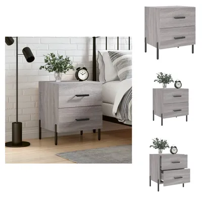 Produktbild von vidaXL Nachttisch Grau Sonoma 40x35x47,5 cm Holzwerkstoff -  Nachttische