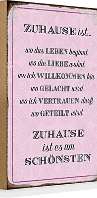 Produktbild von Holzschild Spruch 20x30cm Zuhause ist es am schönsten