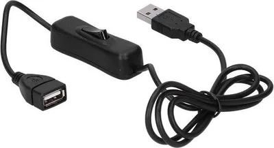 Zdjęcie produktu dla Przedłużacz USB z włącznikiem/wyłącznikiem dla wentylatora LED – długość 1 metr – złącze męskie USB – kolor czarny