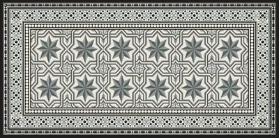 Image de Tapis Velvet Carrelage Gris 45x75 - Mercury
