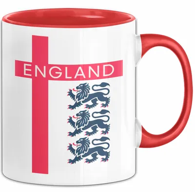 Produktbild von England Flagge London Tasse Geschenk Lustige Geschenkidee Spruch (Rot)