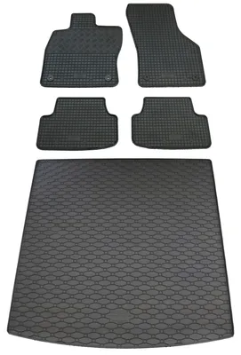 Rigum Gummi Fußmatten + Kofferraumwanne im Set für VW Golf 7 Variant, schwarz
