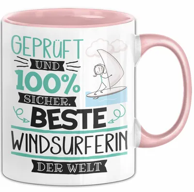 Produktbild von Beste Windsurferin Der Welt Tasse Geschenk für Eine Windsurferin  Und Sicher Geschenkidee Geburtstag Weihnachten (Rosa)