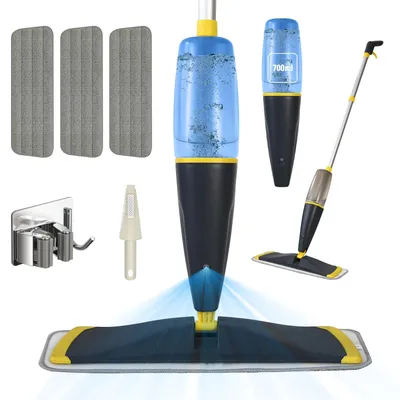 Obrázok produktu pre Mikrofázový mop s rozprašovačom - Žltý 700 ml - 3 podložky