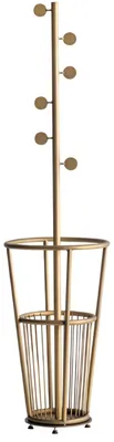Image de Portemanteau avec structure métallique dorée et crochets pratiques