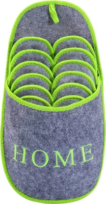 Produktbild von ONVAYA® ABS Gästepantoffel Home grey green | Größe 36-45 | 6er Set | Antirutsch | Hausschuhe | Pantoffel
