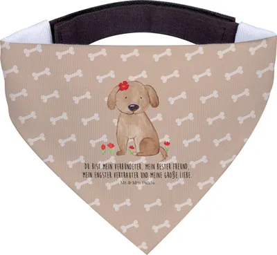 Produktbild von Mr. & Mrs. Panda Tuch Hund Dame - Hundeglück - Geschenk, Liebenswert, Hunde Halstuch, Verliebt, Niedlich, Sprüche, Liebe, Hundehalstuch