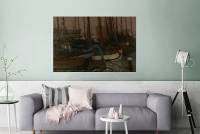 Produktbild von MuchoWow® Poster Schiffe im Eis - Gemälde von George Hendrik Breitner 160x120 cm - Foto Plakat