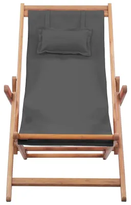 Produktbild von vidaXL Klappstuhl, Stoffbezug und Holzrahmen, Grau