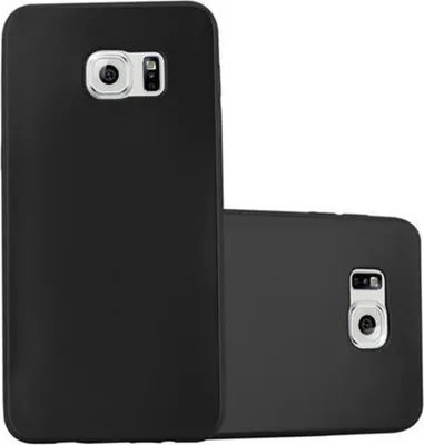 Produktbild von Cadorabo Schutzhülle für Samsung Galaxy S6 EDGE Hülle in Schwarz Handyhülle TPU Silikon Etui Cover Case