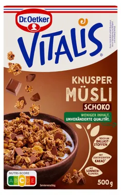 Immagine prodotto di Dr. Oetker 6520814008 Dr. Oetker Vitalis Knuspermüsli Schoko Müsli 500,0 g