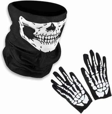 Produktbild von Schutzset mit Totenkopfmuster, schwarz, 2-teilig, für Halloween