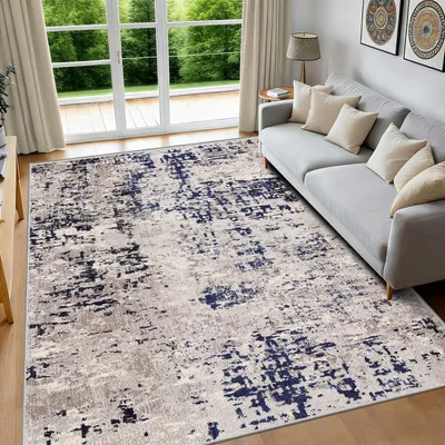 Productafbeelding van Vloerkleed tapijt - Laagpolig - Abstract modern - Antislip - Machinewasbaar - Voor woonkamer en keuken
