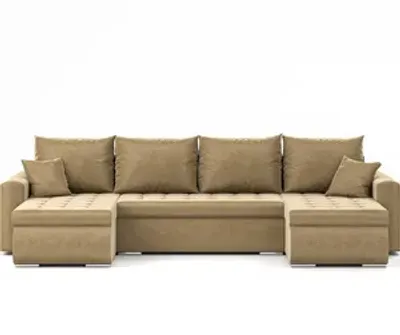 Zdjęcie produktu dla Narożnik Luis, narożnik U-kształt, sofa, kanapa, z funkcją spania, pojemnik na łóżko, dekoracyjne pikowanie, meble tapicerowane, Riviera 24, brązowy