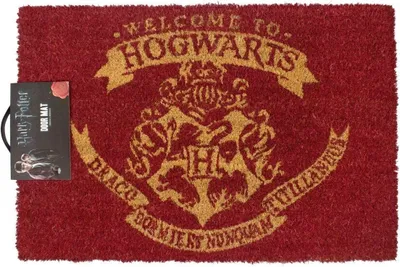 Image de Tapis de porte officiel Harry Potter Welcome To Hogwarts NS4914 (taille unique) (Rouge)
