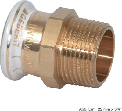 Produktbild von Geberit Mapress Rotguss Übergangsstück AG, 15mm x 3/8"
