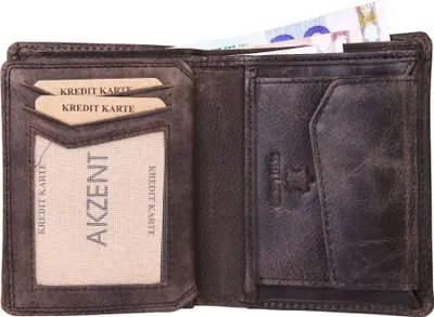 Produktbild von Akzent 3000257-001 Herrengeldbörse Echtleder RFID dunkelbraun 11,5 x 9 cm